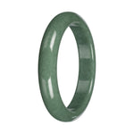 Green Burmese Jade Bangle Bracelet – Half Moon (56mm–63mm)