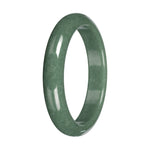 Green Burmese Jade Bangle Bracelet – Half Moon (56mm–63mm)