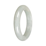 White Burmese Jade Bracelet – Half Moon (53mm–64mm)