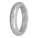 Grade A Burmese Jadeite Bangle - 'Whispering Storm' - Half Moon (61mm)