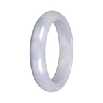 Authentic Lavender with Light Green Patch Jade Bangle - 55mm Half Moon