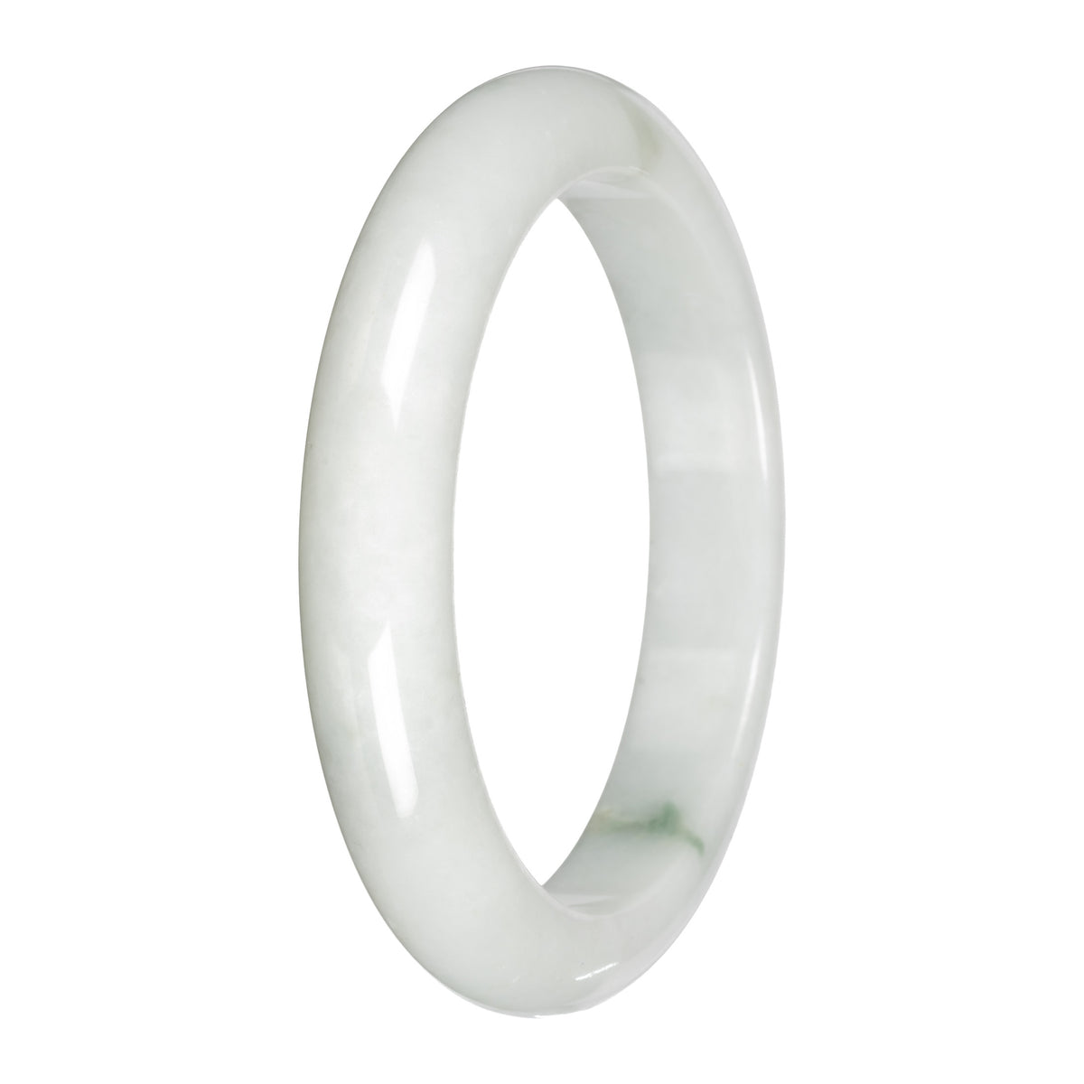 Authentic White Jade Bangle - 59mm Half Moon