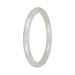 Genuine White Traditional Jade Bangle - 57mm Petite Round