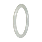 Genuine White Traditional Jade Bangle - 57mm Petite Round