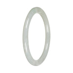 Genuine White Traditional Jade Bangle - 57mm Petite Round