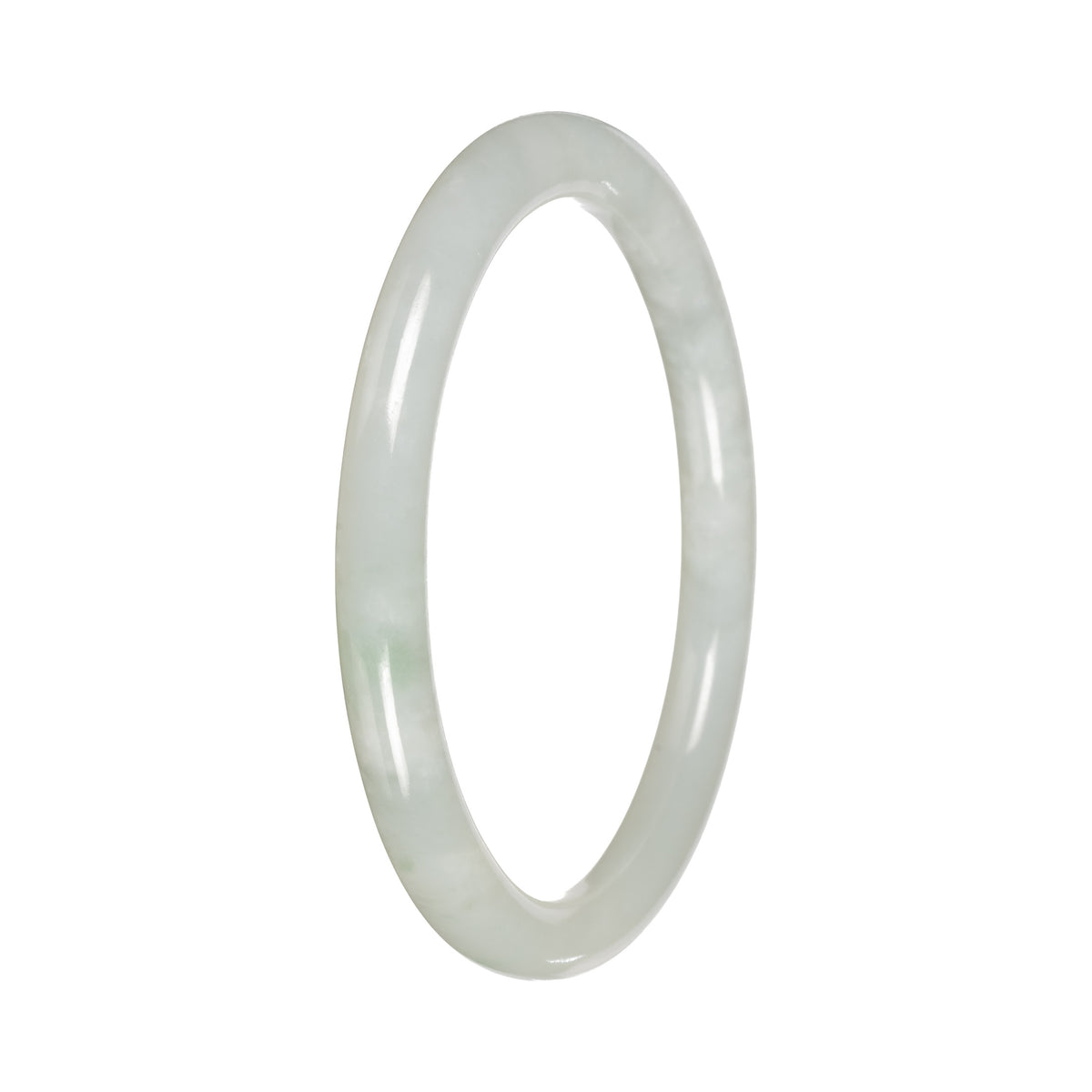 Genuine White Traditional Jade Bangle - 57mm Petite Round