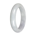 Natural White Burmese Jade Bangle - 56mm Half Moon
