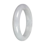 Natural White Burmese Jade Bangle - 56mm Half Moon