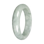 Authentic Light Green Burmese Jade Bangle Bracelet - 55mm Half Moon