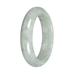 Authentic Light Green Burmese Jade Bangle Bracelet - 55mm Half Moon