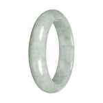 Authentic Light Green Burmese Jade Bangle Bracelet - 55mm Half Moon