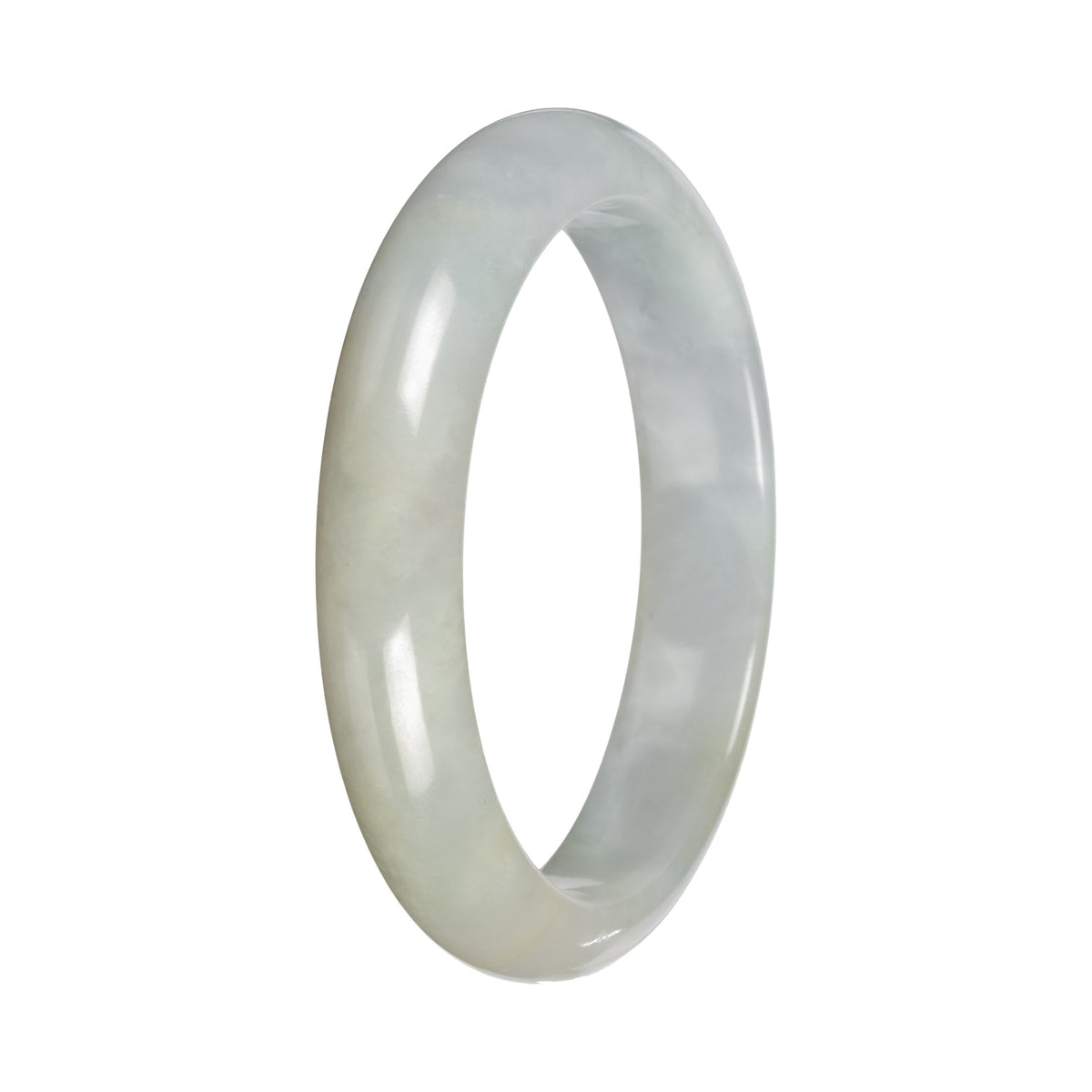 Grade A Pale Green Jadeite Bangle - 55mm Half Moon