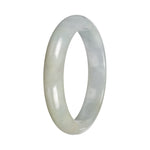Grade A Pale Green Jadeite Bangle - 55mm Half Moon