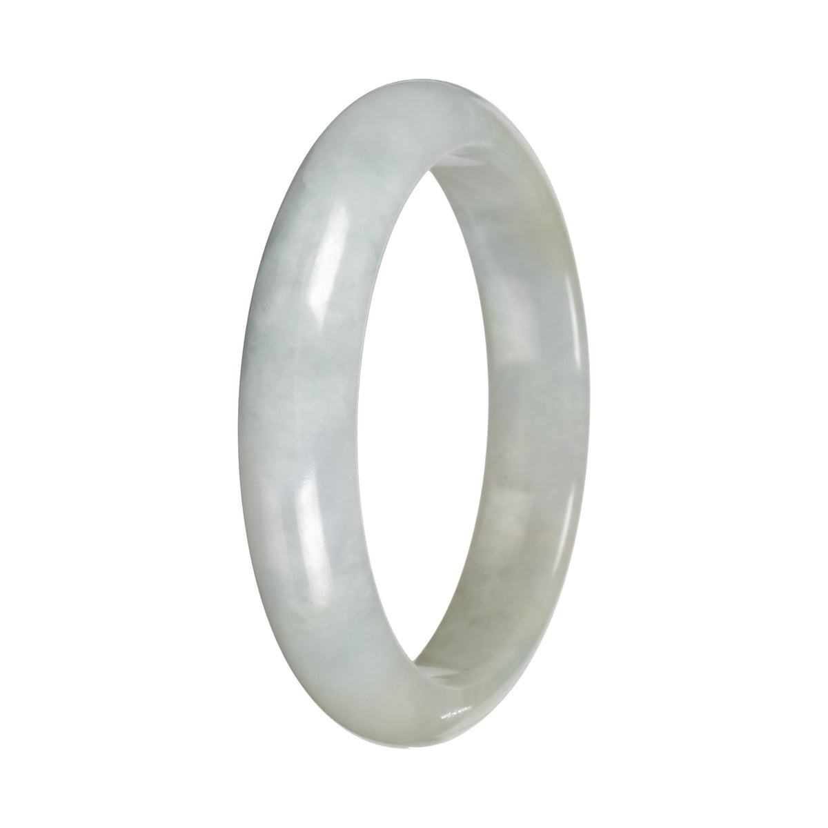 Grade A Pale Green Jadeite Bangle - 55mm Half Moon
