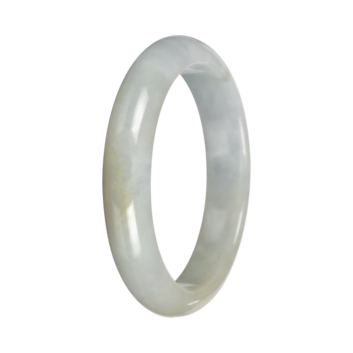 Grade A Pale Green Jadeite Bangle - 55mm Half Moon
