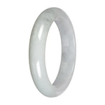Natural White Traditional Jade Bangle - 58mm Half Moon