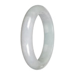 Natural White Traditional Jade Bangle - 58mm Half Moon