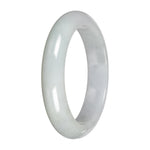 Natural White Traditional Jade Bangle - 58mm Half Moon