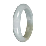 Natural Light Green with Light Olive Patch Burma Jade Bangle - 57mm Half Moon
