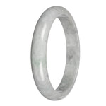 Genuine Grey Burma Jade Bangle - 83mm Half Moon