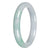 Real White with Apple Green Traditional Jade Bangle Bracelet - 64mm Half Moon