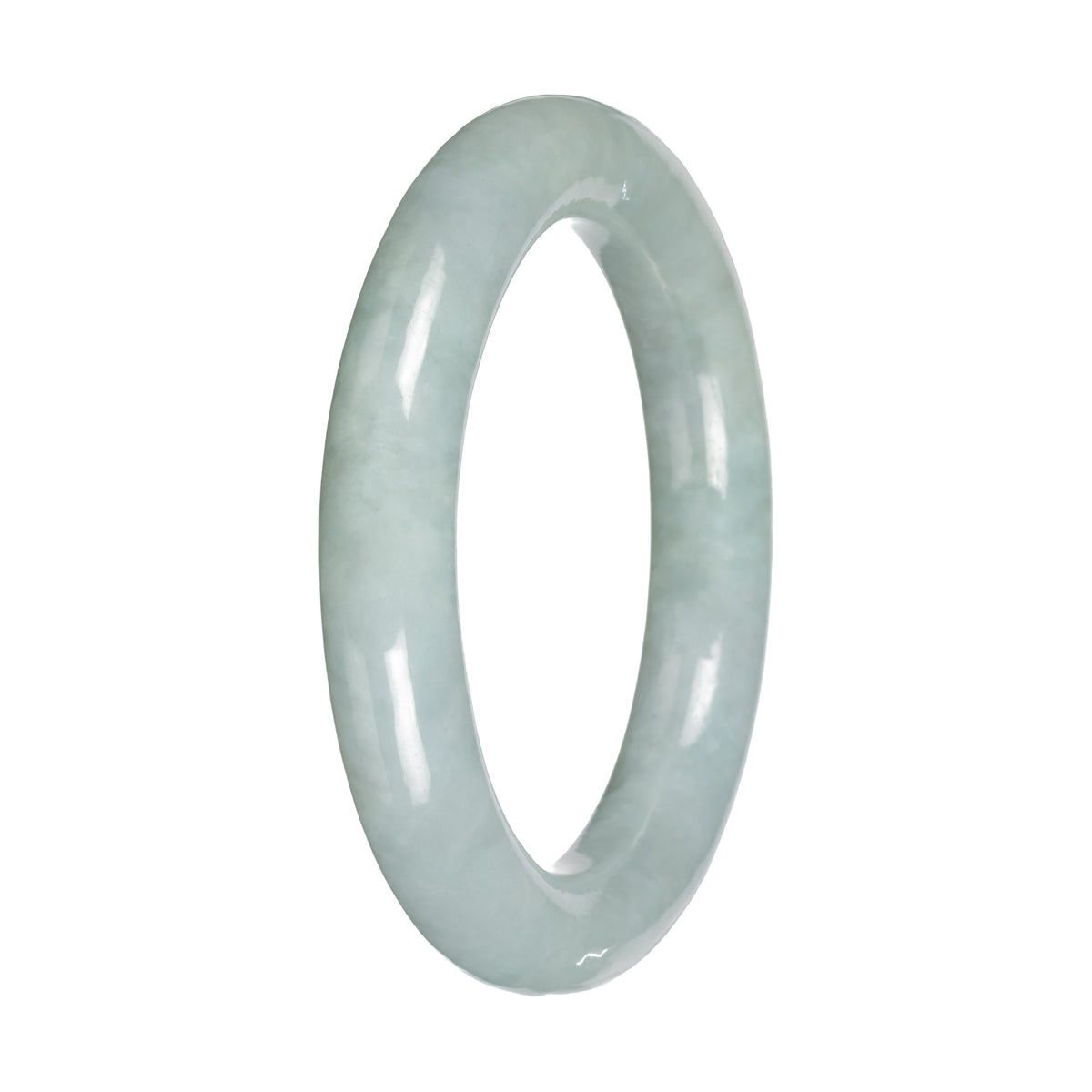 Grade A Light Green Jadeite Bangle Bracelet - 52mm Round