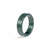 A natural jadeite jade ring in deep green colour positioned on white background.