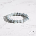 Light Grey Jade Bead Bracelet - 9mm