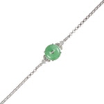 Jadeite Jade Bracelet with 18K White Gold & Diamonds