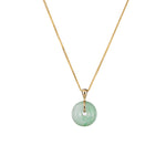18K Yellow Gold Jadeite Donut Pendant - Kandy Donut