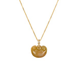 18K Yellow Gold Jade Ruyi Pendant