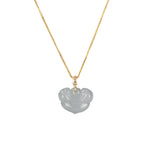 Genuine Jade Ruyi Necklace with Yellow Gold