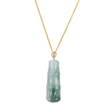 18K Yellow Gold Bamboo Jadeite Jade Pendant