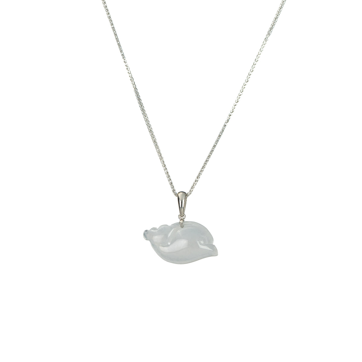 White Dolphin Jadeite Jade Pendant