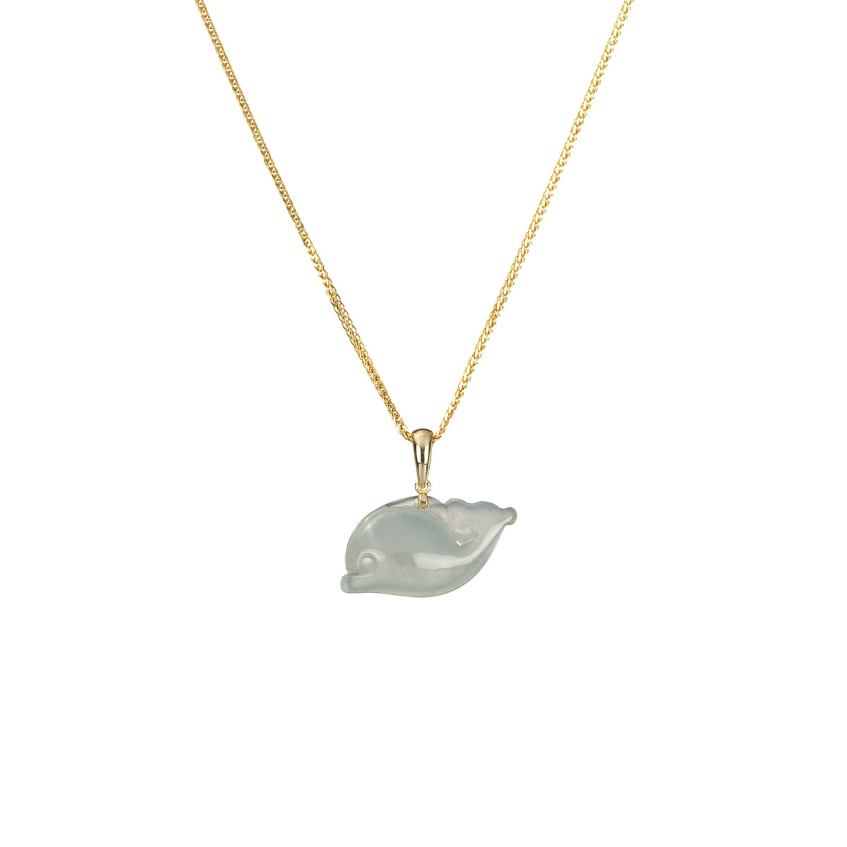 Icy White Jade Dolphin Pendant