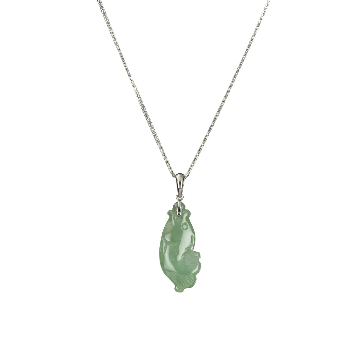 Lucky Jade Fish Pendant - Genuine Jadeite