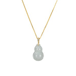 18K Yellow Gold Hulu Jade Pendant - Grade A Jadeite