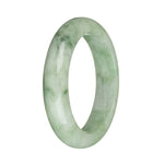 56.9mm Light Green with Green Patterns Jade Bangle Bracelet