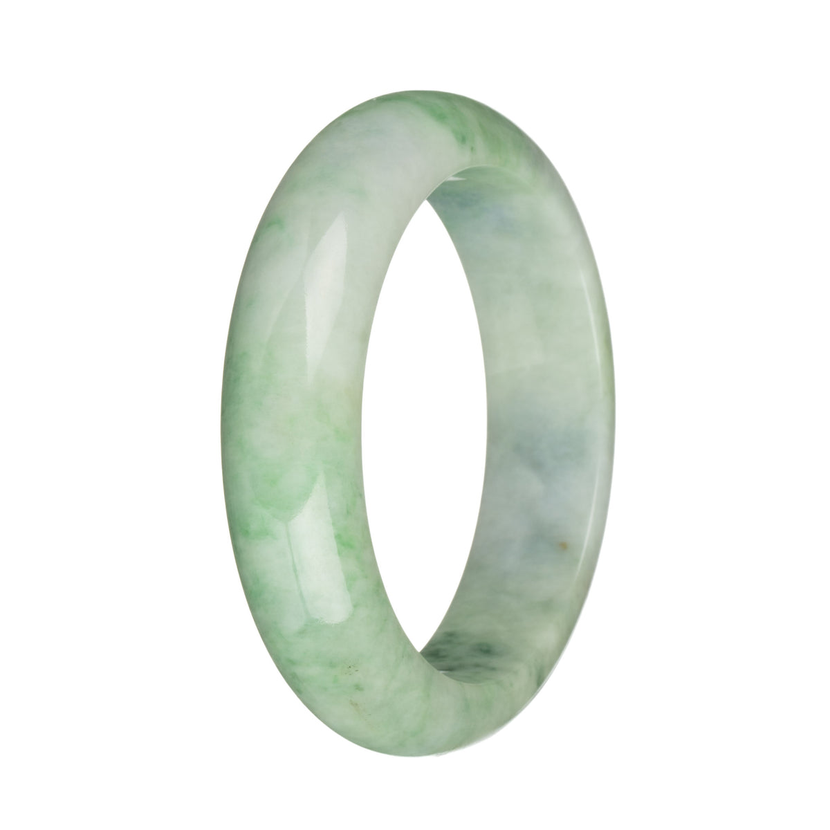 57.3mm Apple Green Pattern Jade Bangle Bracelet