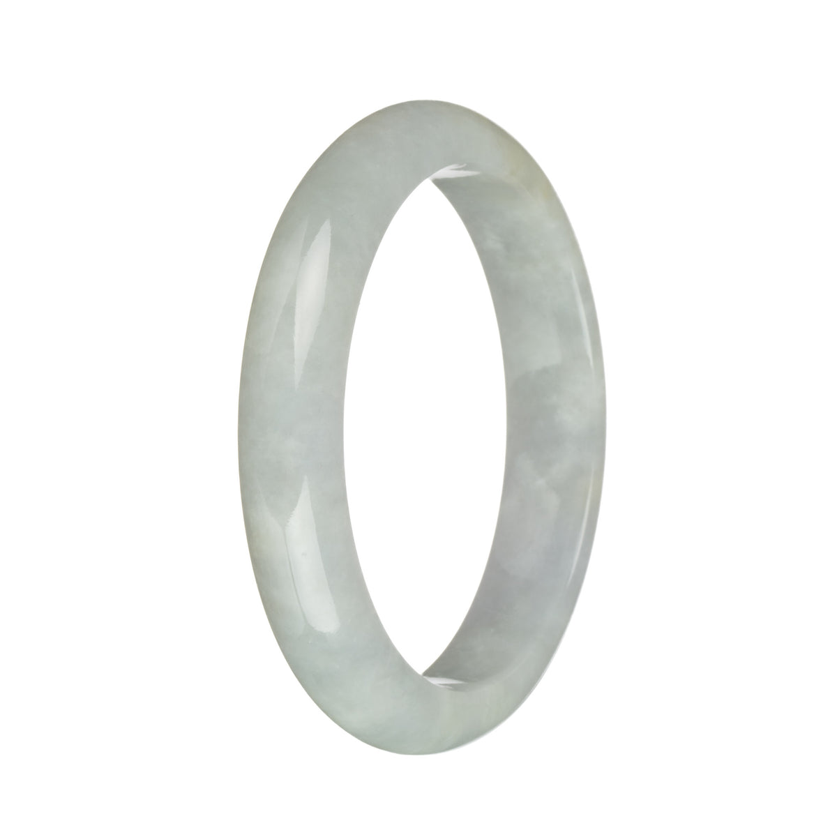 58.5mm Greyish White Jade Bangle Bracelet