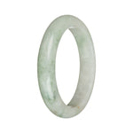 57.2mm Green and Greyish White with Brown Spots Jade Bangle Bracelet