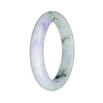 57.1mm Light Green and Lavender with Olive Green Patterns Jade Bangle Bracelet