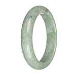61.8mm Greyish Green with Apple Green Patch Jade Bangle Bracelet