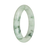 58.8mm Pale Green with Dark Green Patterns Jade Bangle Bracelet