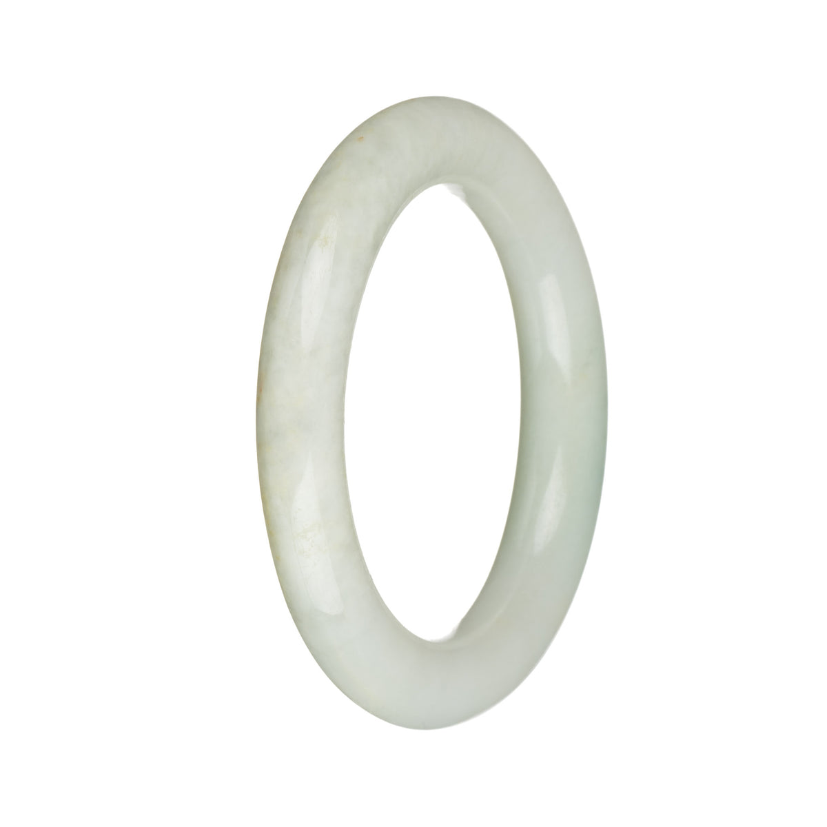 50.8mm White and Green Jade Bangle Bracelet