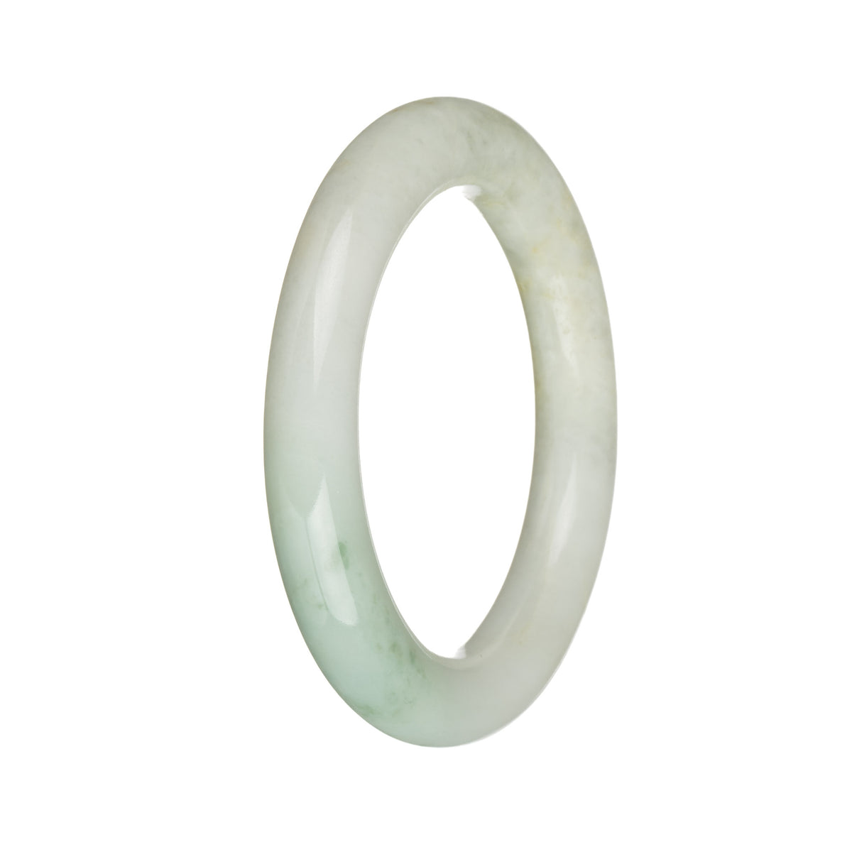 50.8mm White and Green Jade Bangle Bracelet