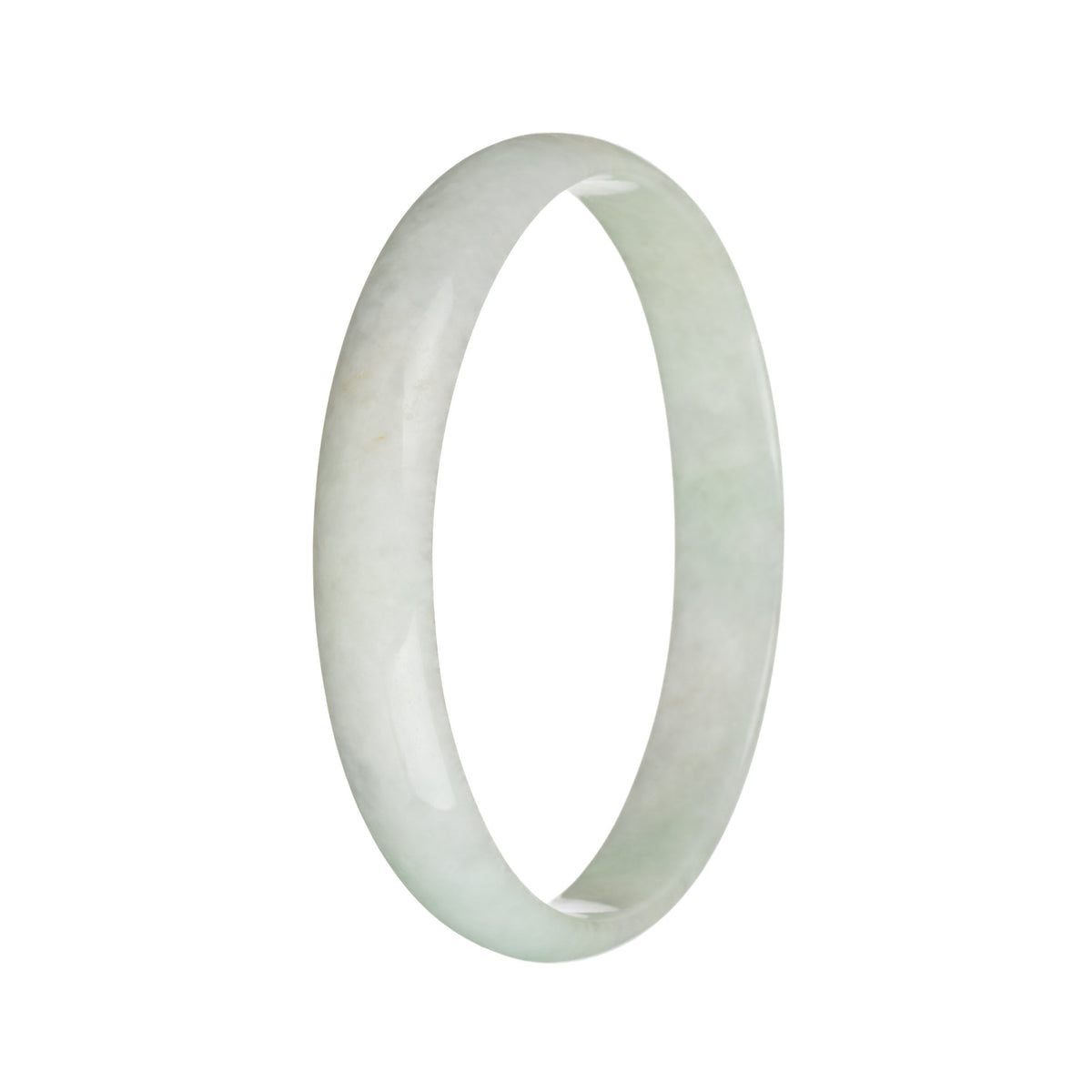 78.2mm Greyish White and Light Green Jade Bangle Bracelet
