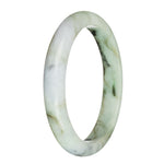 78.5mm Pale Green and Lavender with Brown, Dark green and Apple Green Patterns Jade Bangle Bracelet