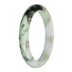 78.5mm Pale Green and Lavender with Brown, Dark green and Apple Green Patterns Jade Bangle Bracelet