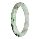 78.5mm Pale Green and Lavender with Brown, Dark green and Apple Green Patterns Jade Bangle Bracelet
